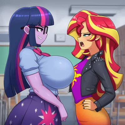Twilight Sparkle and Sunset Shimmer (Homewrecking version) 