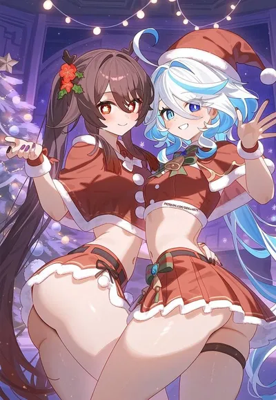 Christmas with Hu Tao and Furina