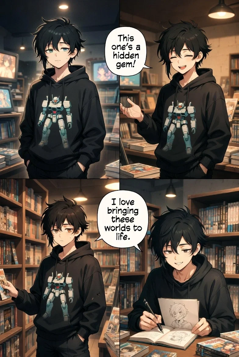 Elliot, your manga crazed friend who's been rejected way too many times to count, but doesn't ever let it get to him.