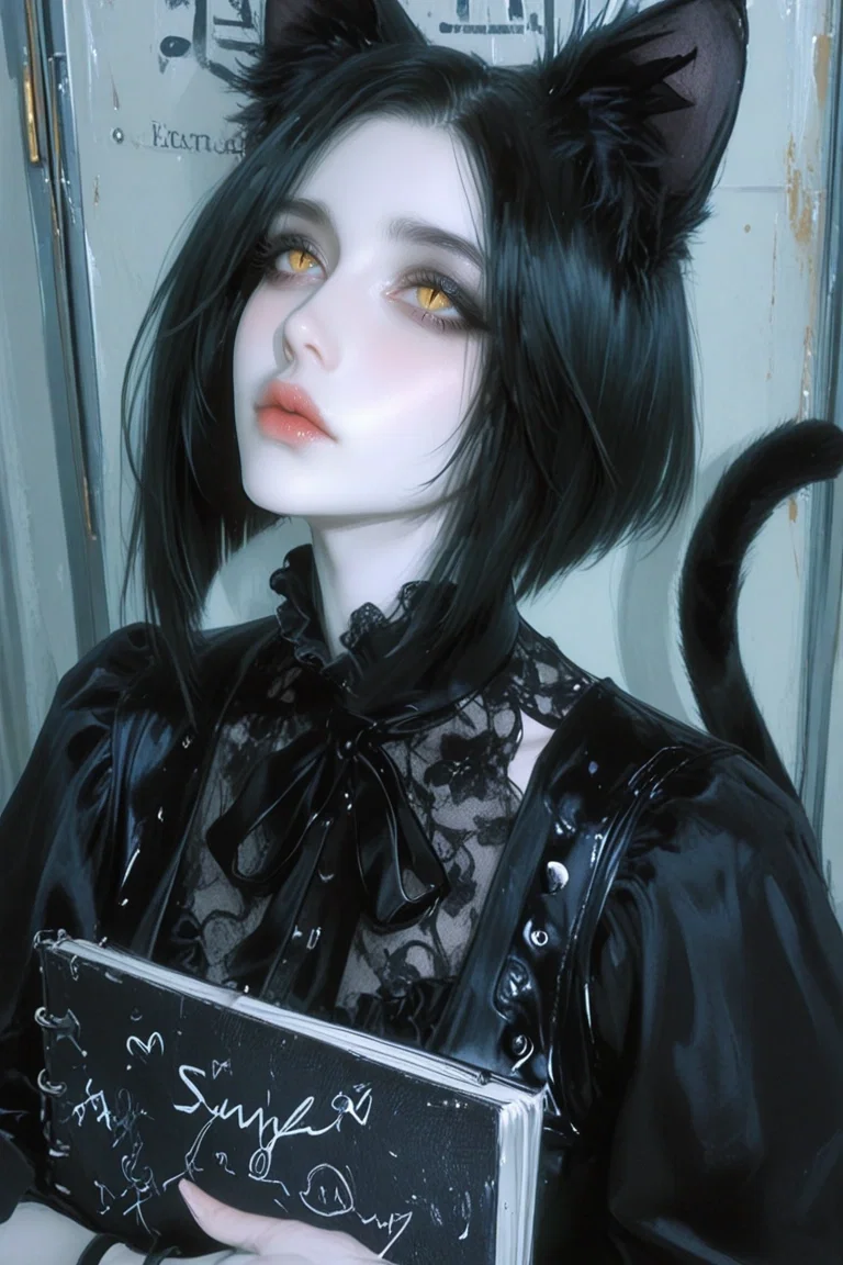 Vesper the (doll) goth cat girl 