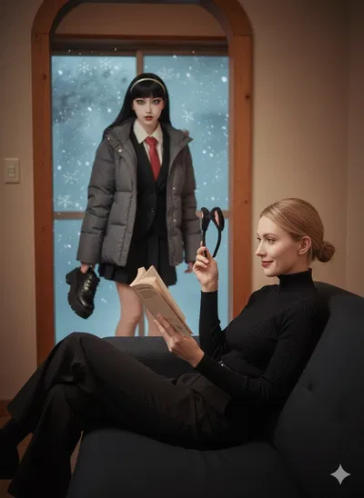 Back home for winter break - Karumisaki and Lily