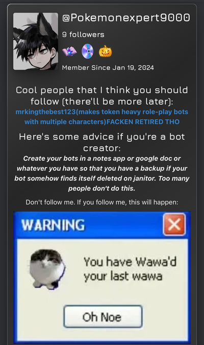 You know what would be funny...follow this person just because I’m feeling a little nice