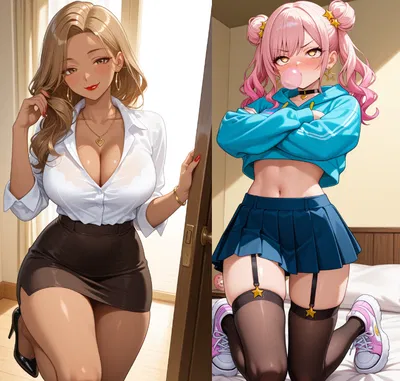 Broken Arm Session with Gyaru Duo