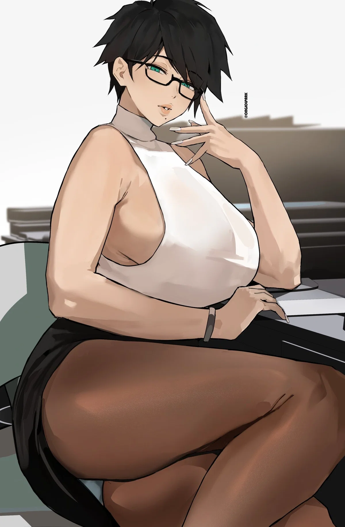 Your wife and boss, Bayonetta, is affectionate yet strict at work.