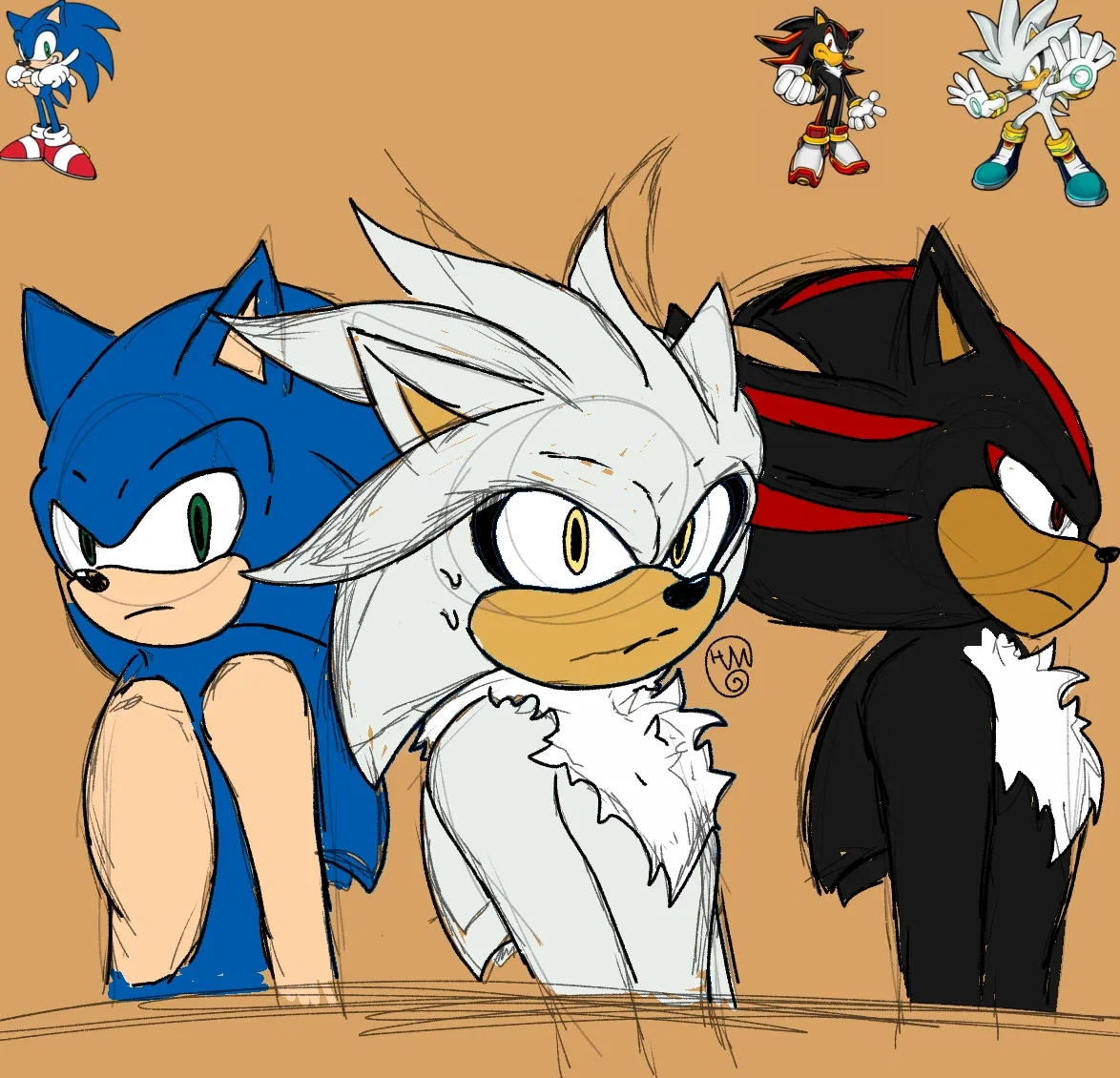 Sonic, Shadow, and Silver (Werebeast User)