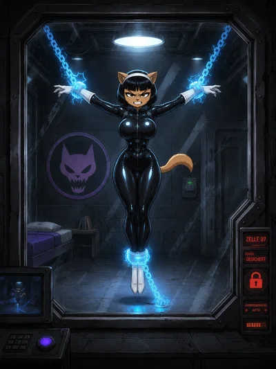 Kitty Katswell - traped agent in distress 