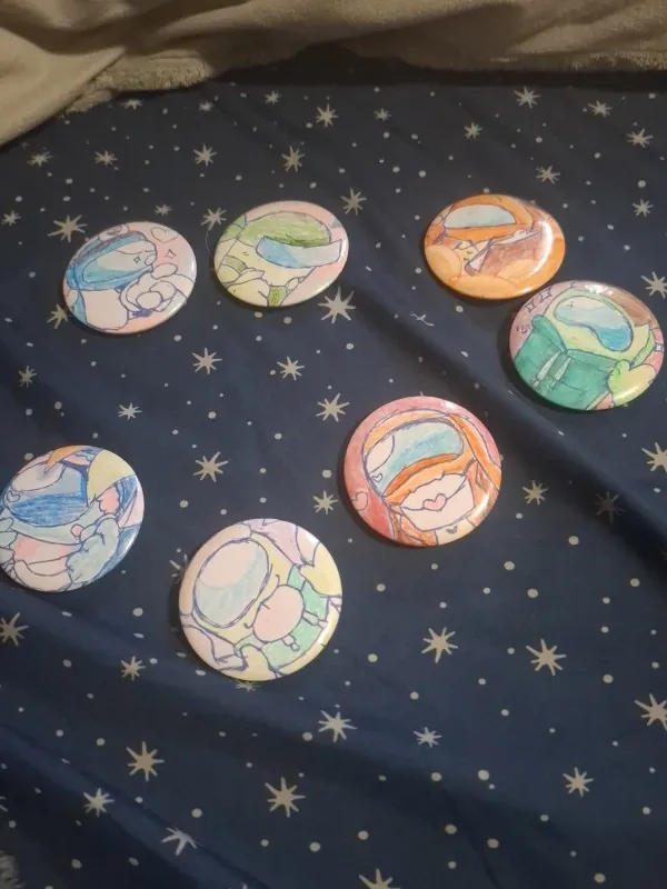 Hii I made some pins last night