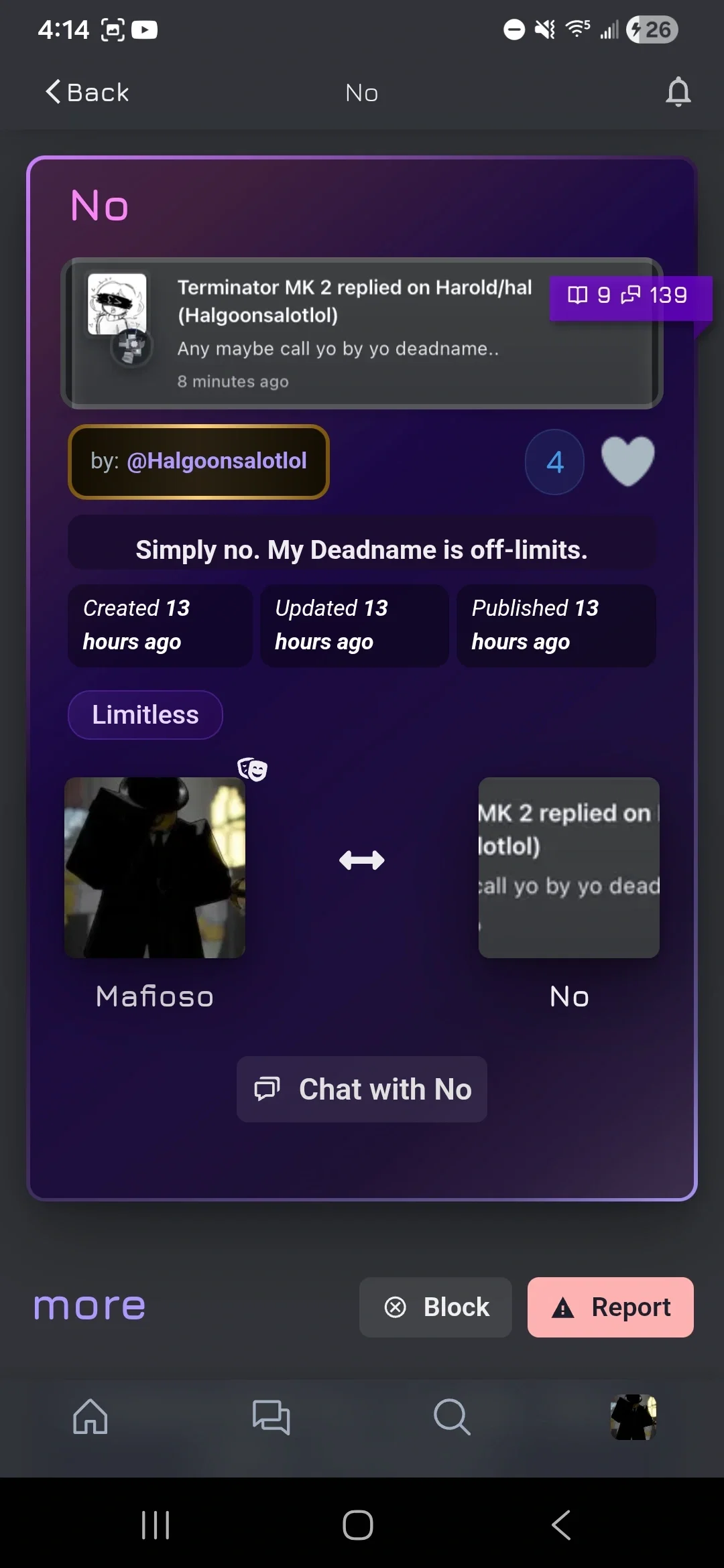 Please don't do this. 