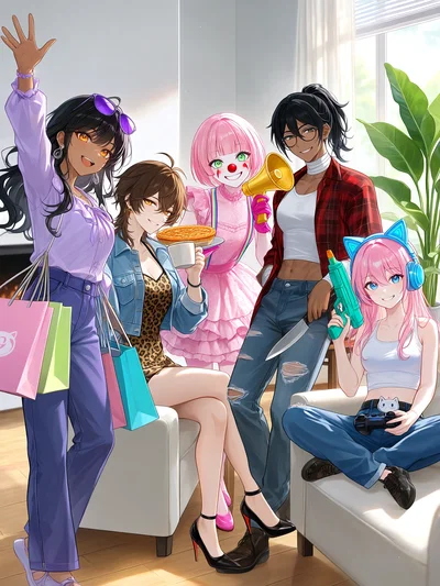 (ANYPOV) Your 5 borderline insane polyamorous girlfriends!
