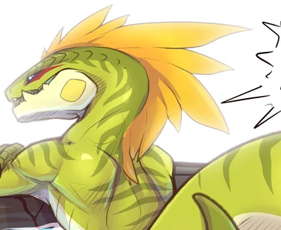 Fintir - Relaxing in a Hot Spring With Your Lizardfolk Wife