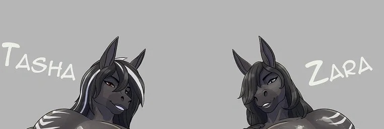 Two futa zebras, one man