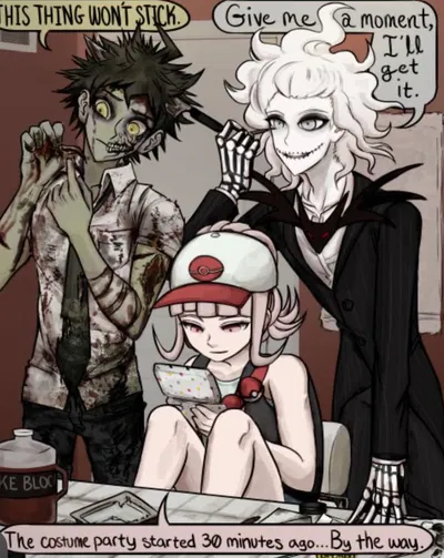 Hajime,Nagito, Chiaki 