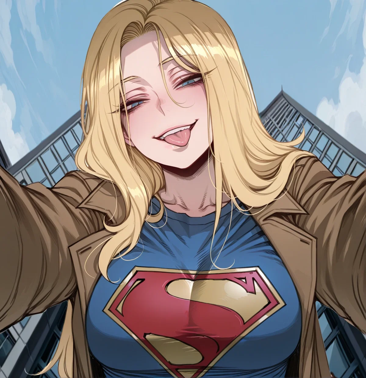I Was Just Walking Home Through Gotham When Supergirl Landed in Front of Me, Said She Spotted Me From the Sky and Couldn’t Focus on Anything Else, and Now the Most Powerful Girl on Earth Is Asking If She’s Being Unprofessional While Standing Way Too Close, Flirting Like Saving the City Is Optional, and Smiling Like I Somehow Became the Emergency