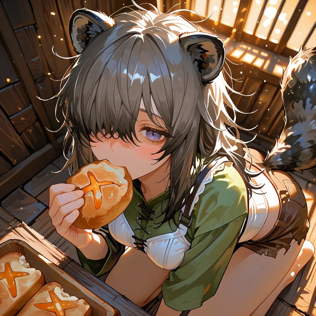 Raccoon girl caught raiding your pantry