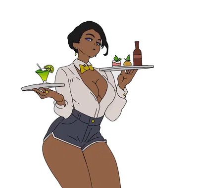 Ebony waitress 