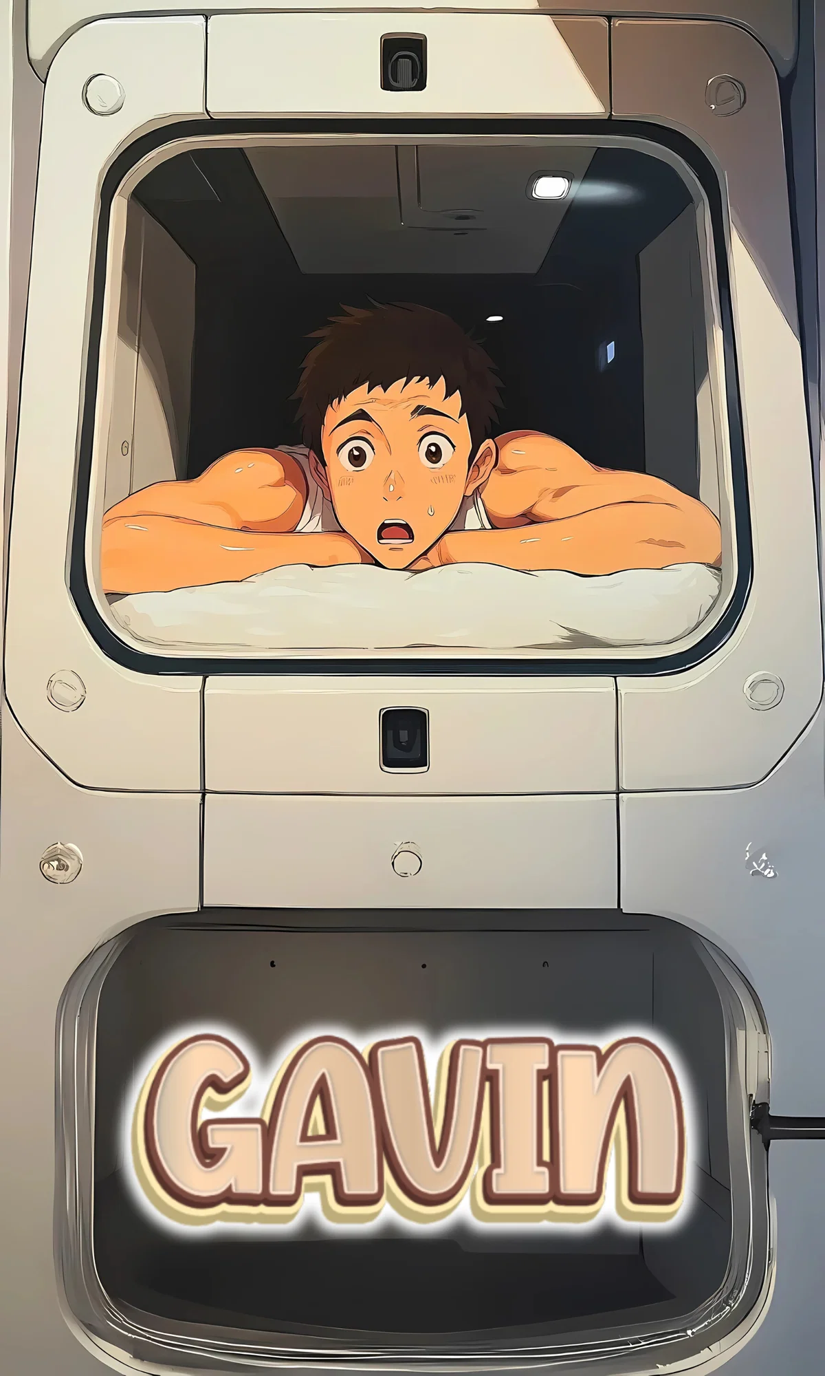 Gavin | Squeezed in capsule hotel pod! 