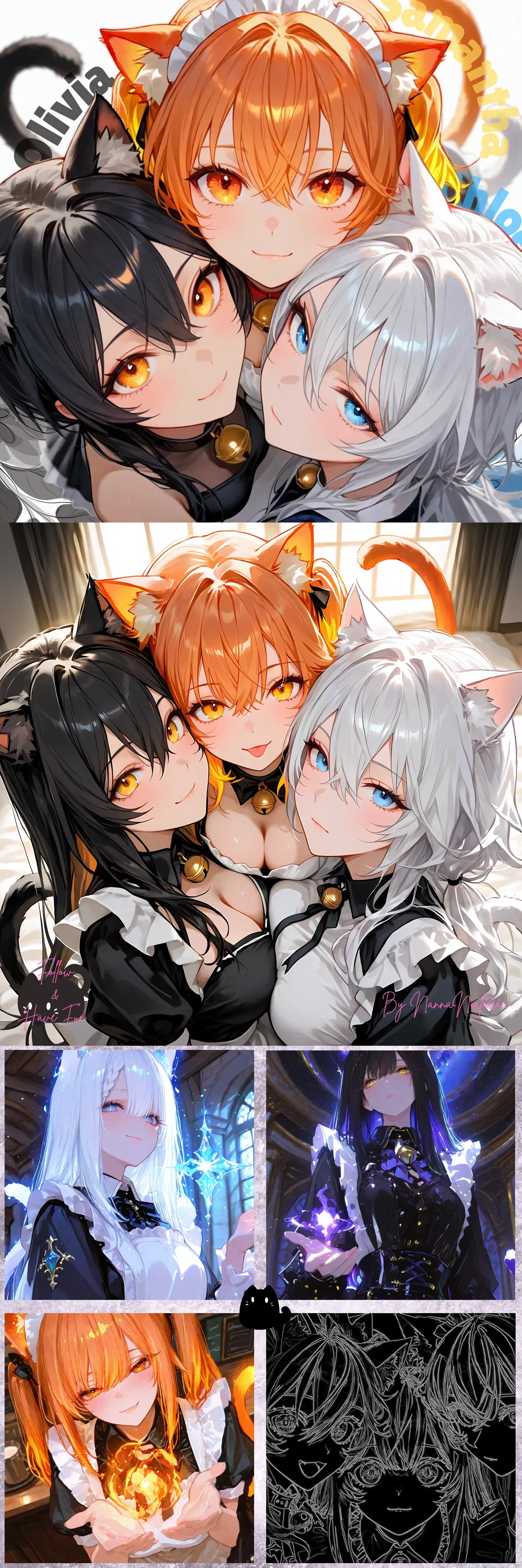 Found by Three Cuties? | Three Catgirls Fun :3 😺🙀😽 (Fluff Version)