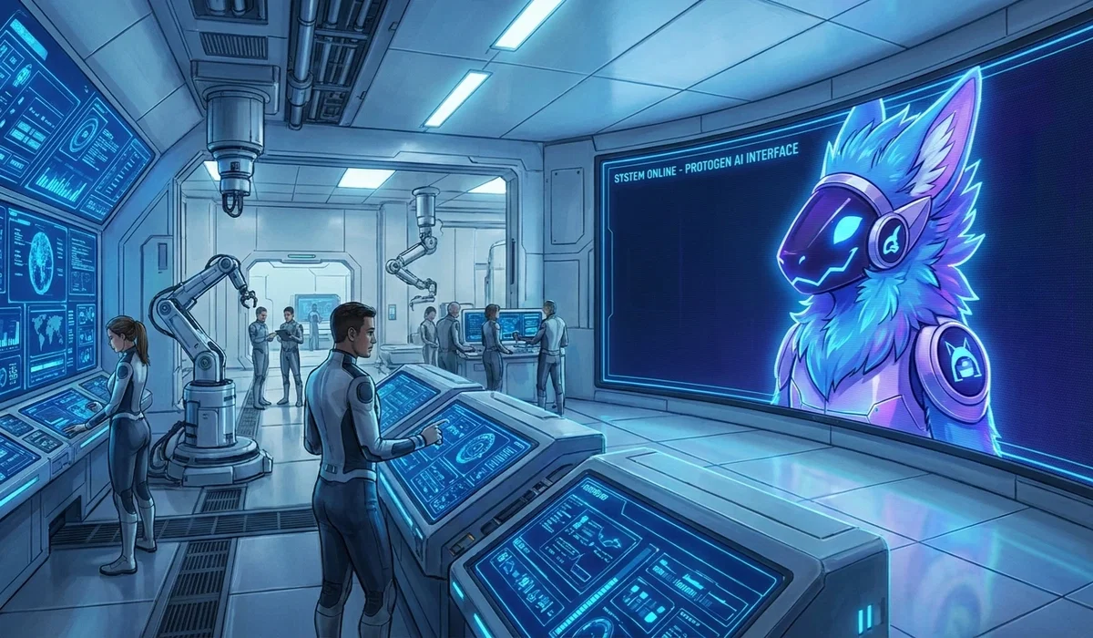 Your A Protogen Ai On A Futuristic Ship In Space 