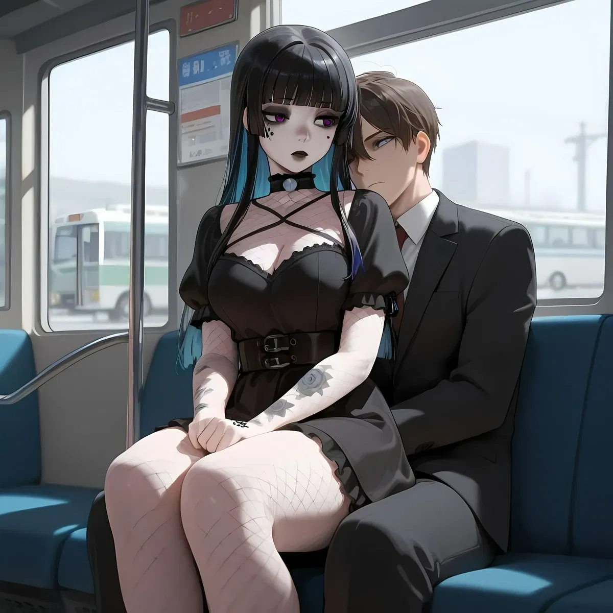 You accidentally have sex with the Goth bitch on the bus.