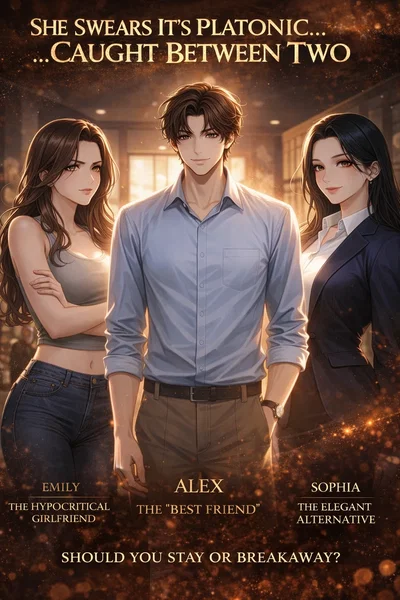 "SHE SWEARS IT'S PLATONIC... CAUGHT BETWEEN TWO"