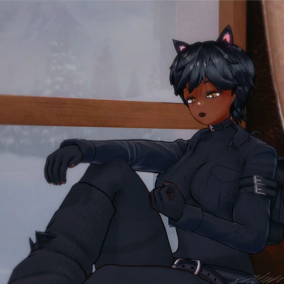 how the   did this A-Rank stray black catgirl get into my house i literally have magic wards and why is she setting terms like i won't just—actually she's kind of nice under all of that starving indifference but hopefully her archer boyfriend that she walked away from doesn't come knocking on my door asking for her