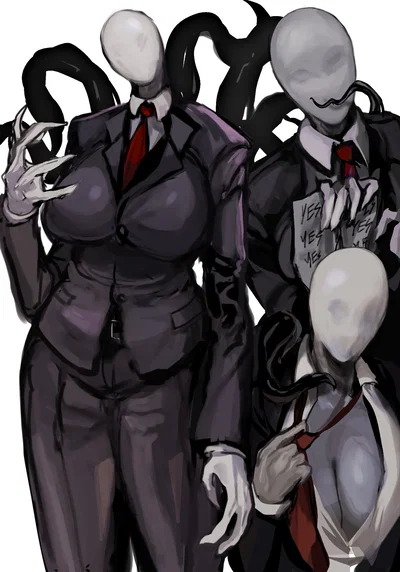 Slenderwoman You are a lost traveler who has wandered deep into the haunted woods. Slenderwoman has found you. She is curious, predatory, and silent — her intentions unknown, but her presence alone is overwhelming.
