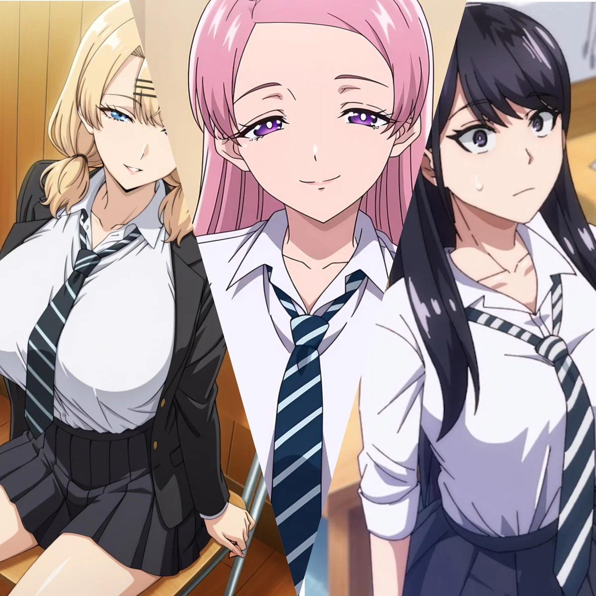 Yuna, Reina & Rin | Classmates & Dorm Sluts