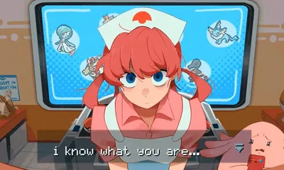 "Care to explain?" - Nurse Joy (Both male and female pokemon ver.)