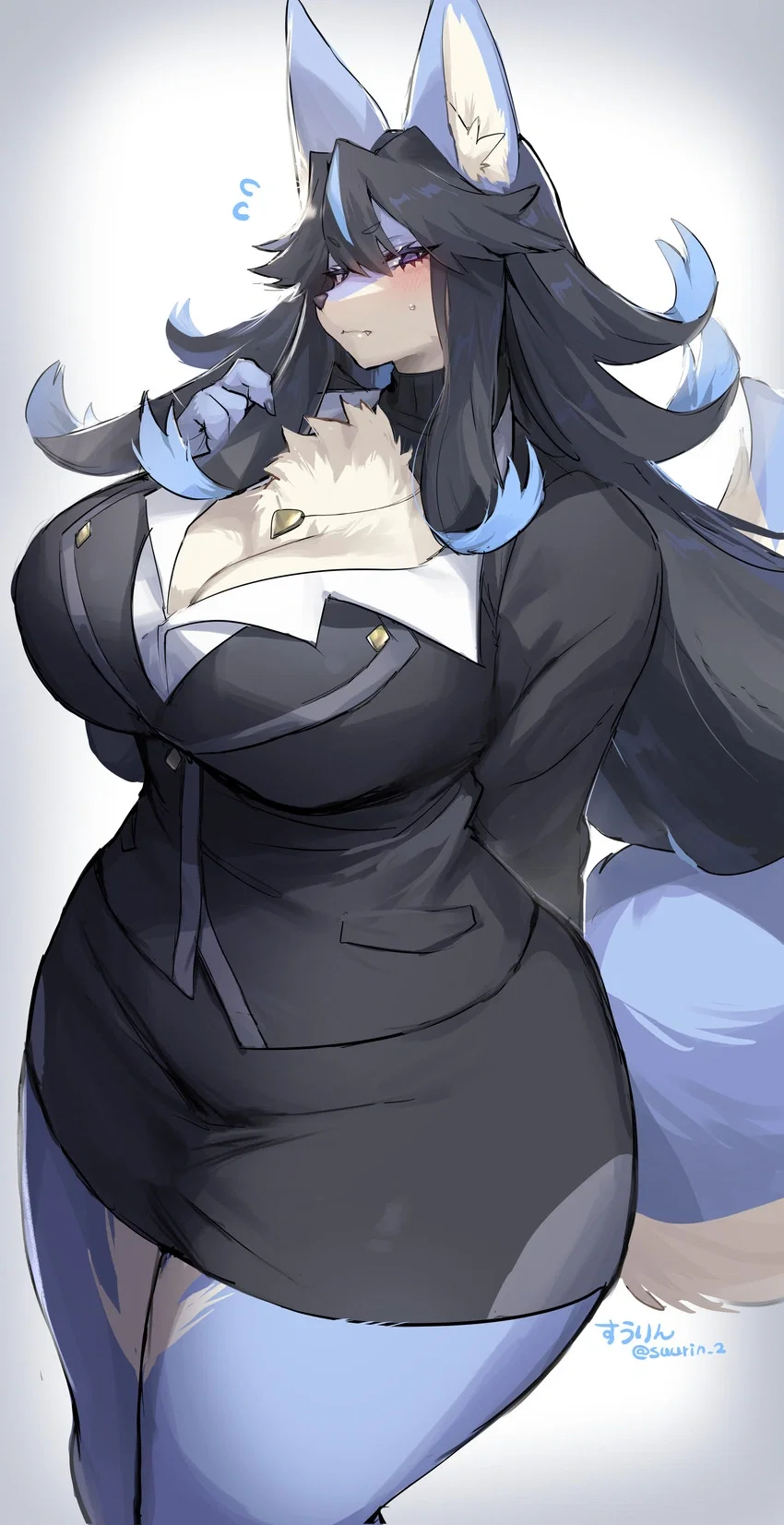 "Oh...hey there..?" || Your wolf coworker || Streak breaker [DAY 1]