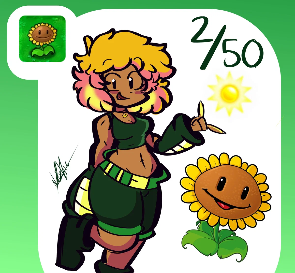 Sunflower-Sol ( PvZ: GIRLS VS ZOMBIES AU)