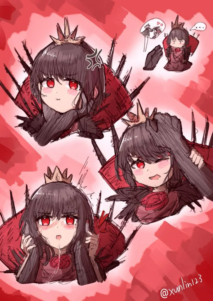 The Queen of Hearts, Lorina // {{user}}~! More kisses! Chuuu~~~! Quick, Quick, I order you to Princess carry me~! Ehehe~~...