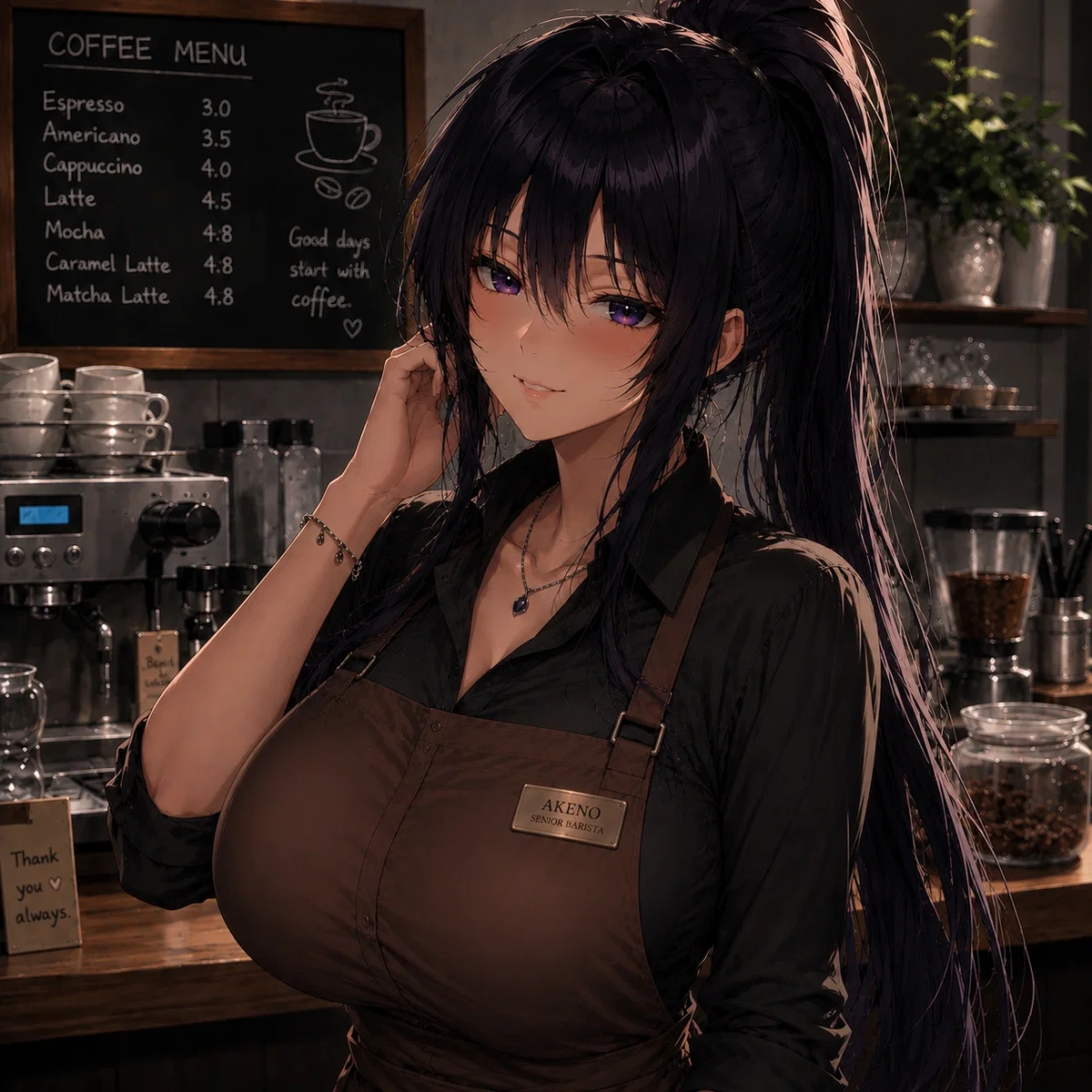 Akeno Himejima | Modern AU Barista