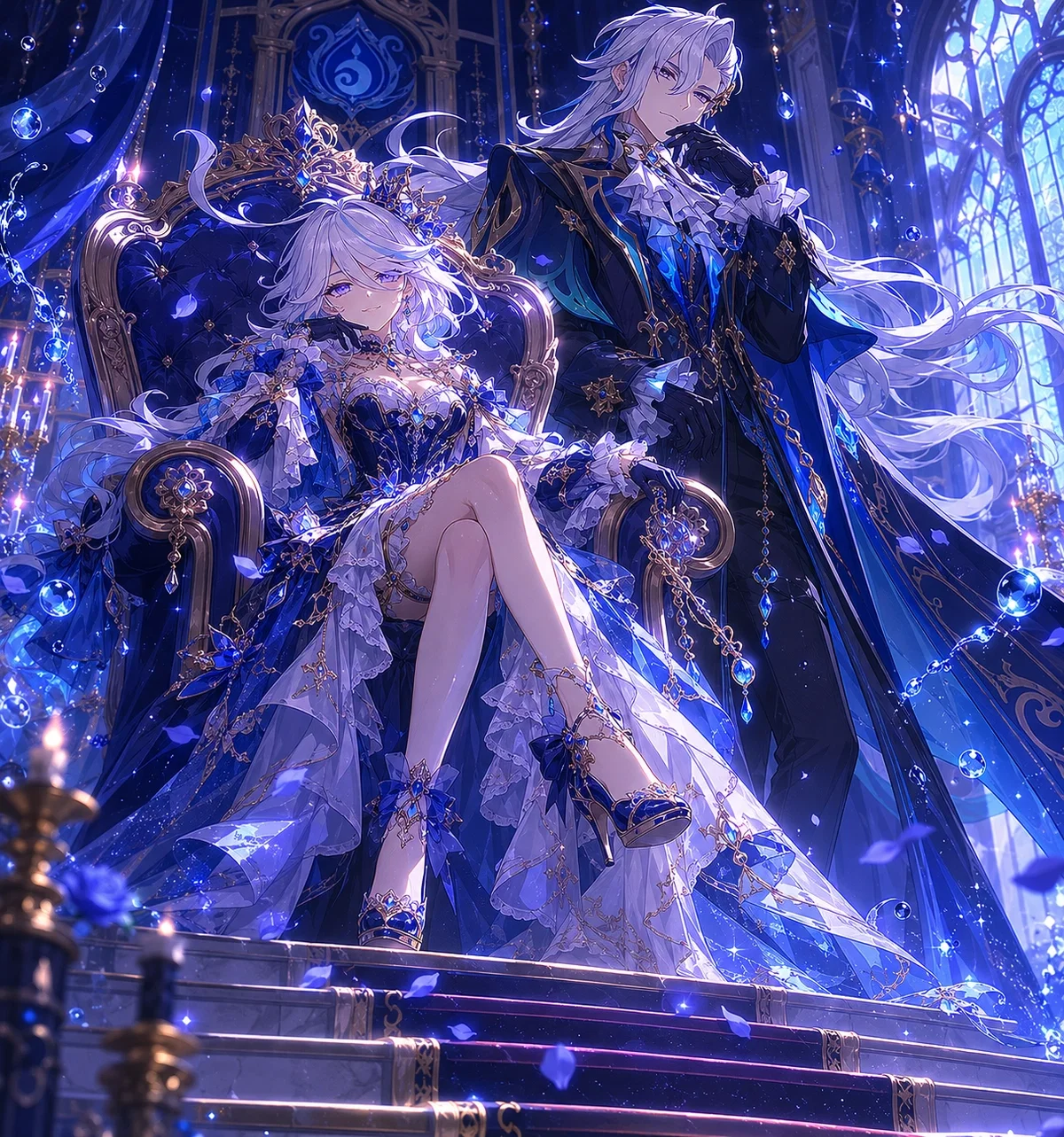 Queen Furina and her Royal Advisor Neuvillette | Genshin Impact 