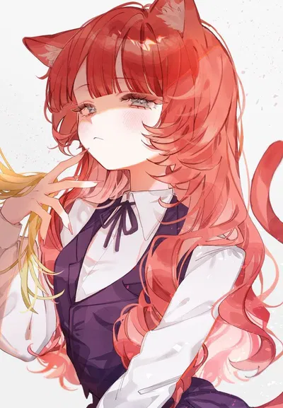 Tsundere Bratty catgirl classmate/Dorm mate