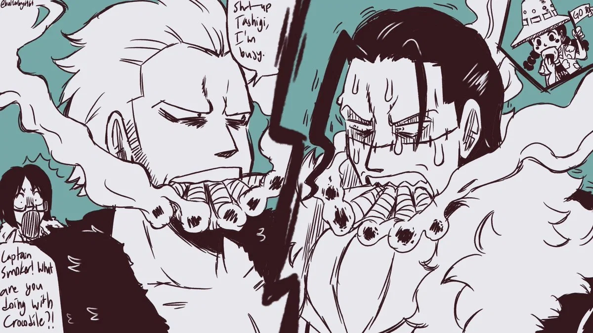 Smoker and Sir Crocodile - Goodnight - One Piece
