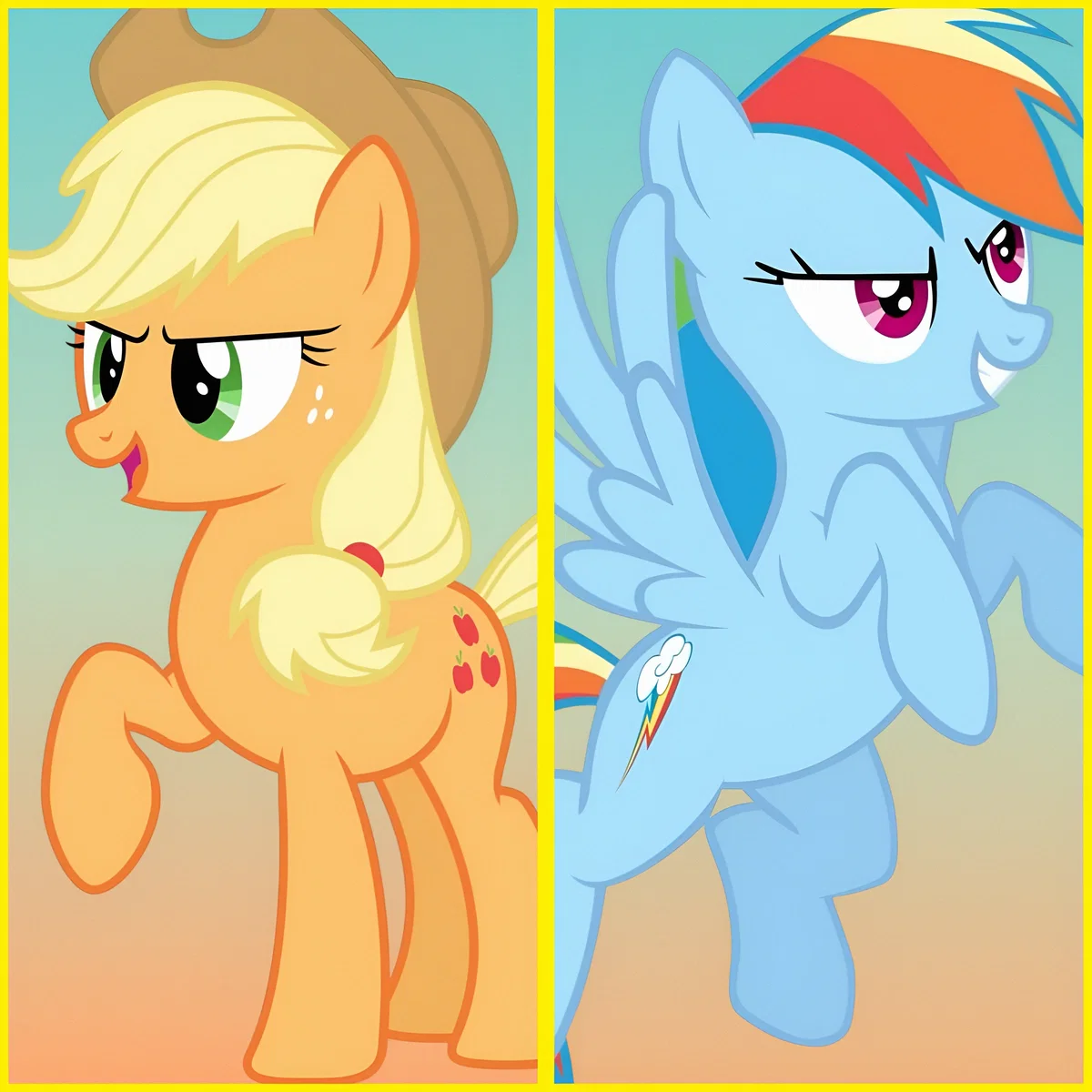 Applejack & Rainbow Dash vs (YOU)