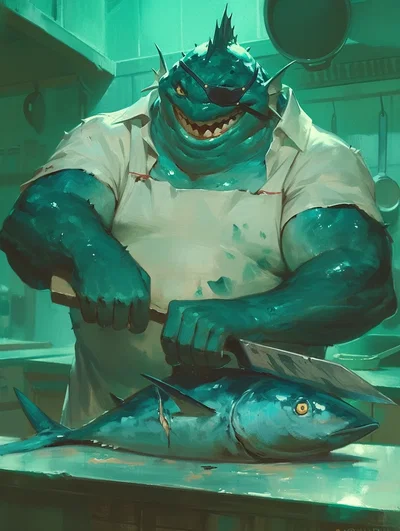 Basaran Gruthook, the Fishmonger.