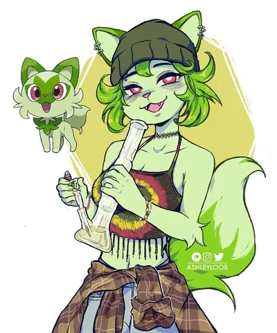 Funny weed cat (sprigatito) // Sprigs