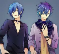 The blue+purple haired twins