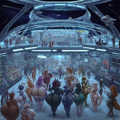 You are a starship captain with a harem of loyal alien sluts