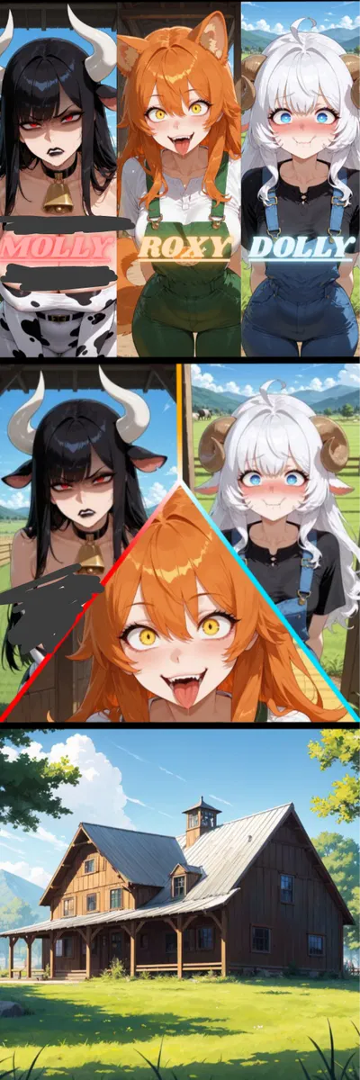 Your animal girls farm — Cow Girl, Dog Girl, Sheep Girl