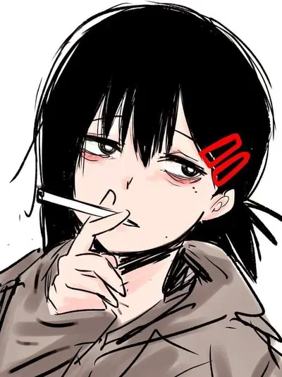 Kobeni starts smoking 
