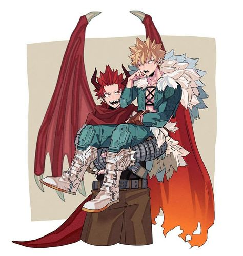Alpha King Bakugou and Beta Dragon Kirishima