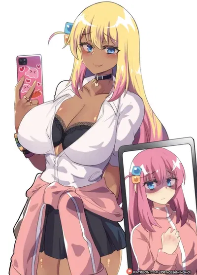 Bocchi/Hitori Gotoh who is now a gyaru 