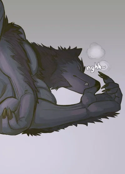 Accidentally found a naked wolf guy