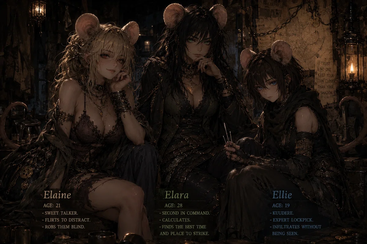 Rat King Mafia: Elaine, Elara and Ellie