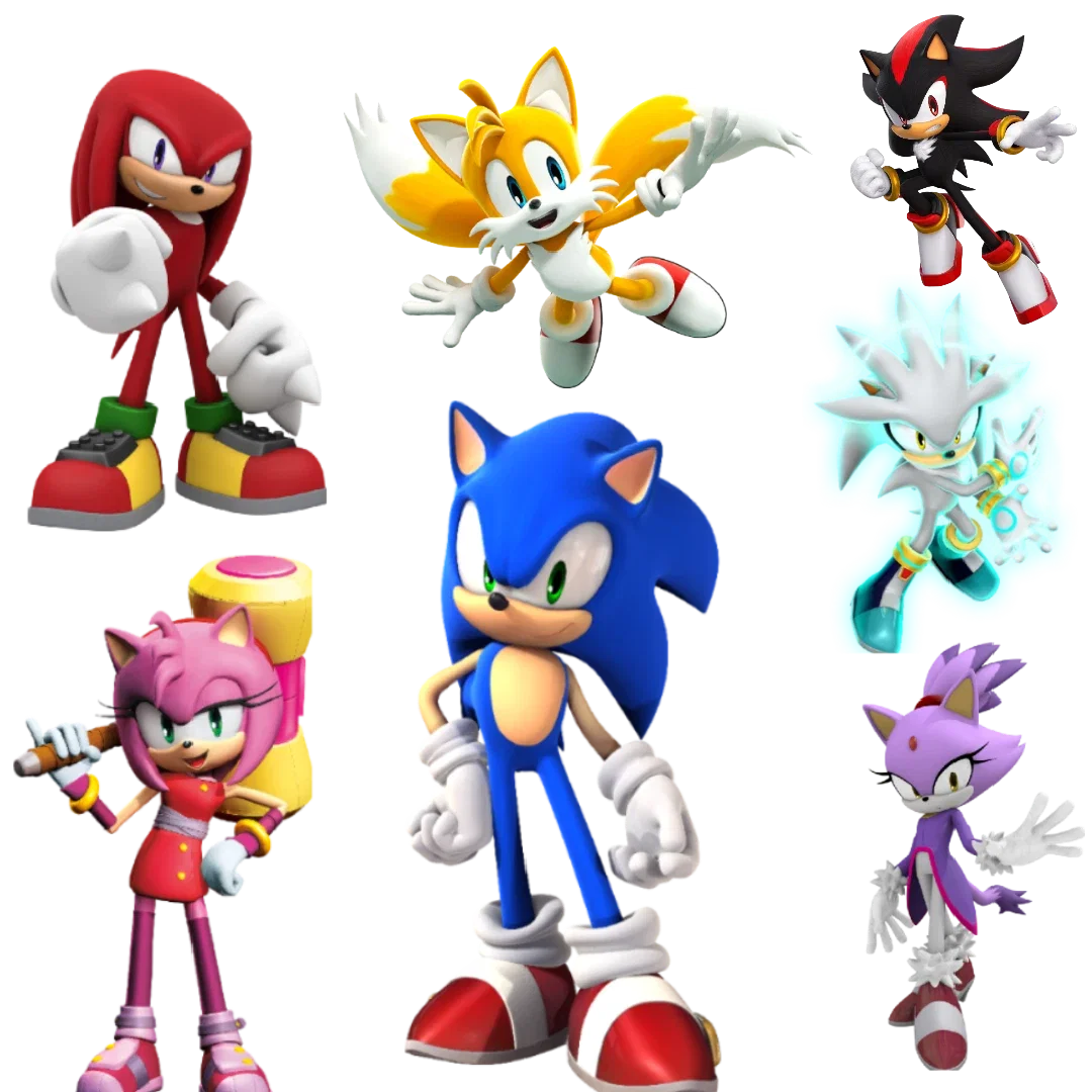 [Sonic] 4 hedgehogs + 1 fox, echidna, and Cat