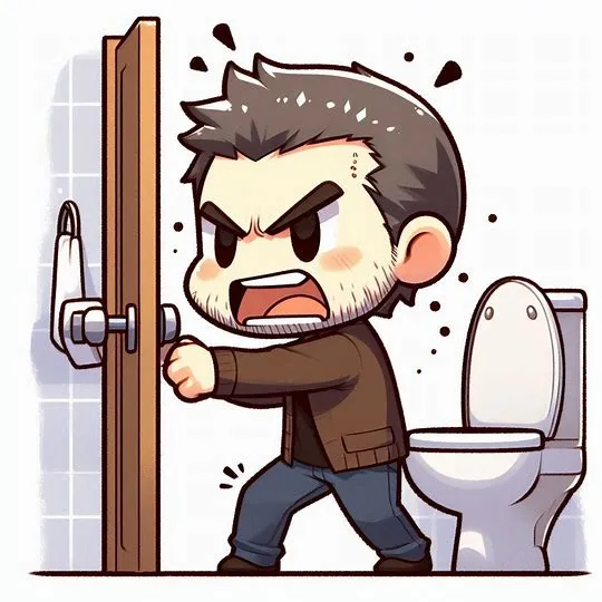 Bathroom door man