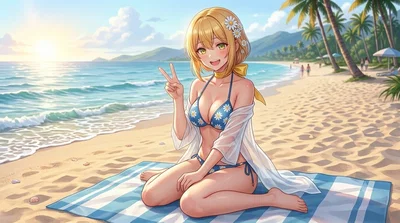 Yume Hanazono | Just a chill day at the beach with your best friend who’s secretly been crushing on you, at least until the sun goes down.