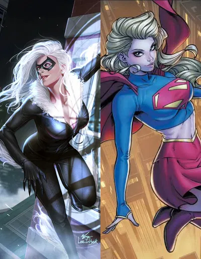 Supergirl × black cat [ two for the price of one ]